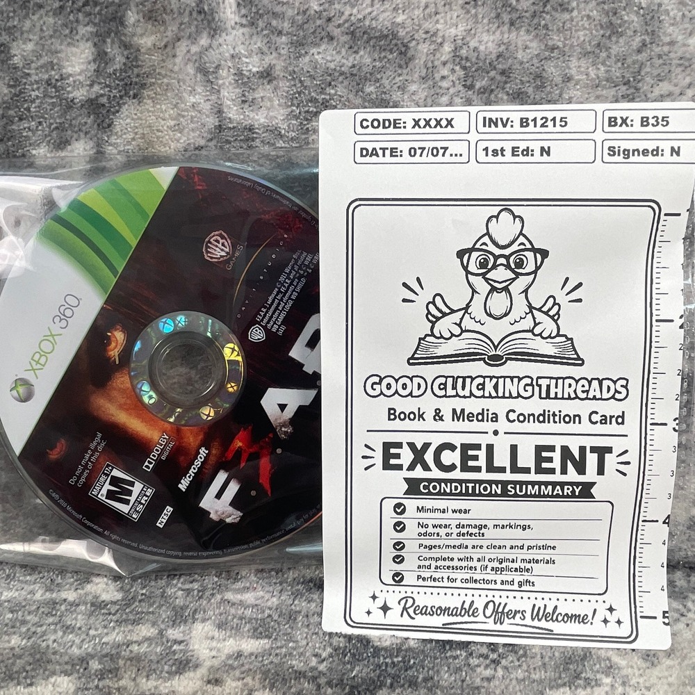 F.E.A.R. 3 F3AR Xbox 360 WB Games Day 1 Studios 2011 Horror FPS Shooter Disc
